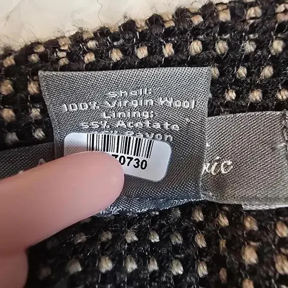 Ann Taylor 100% Virgin Wool Women's Brown&Tan Houndstooth Patterned Skirt Size 2 - Picture 6 of 9